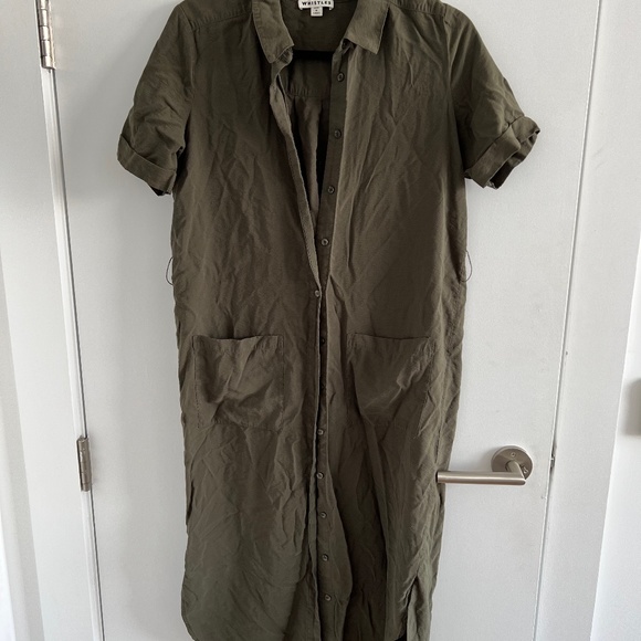 Whistles Green Linen Dress - Picture 1 of 3